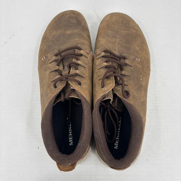 Merrell Freewheel Oxford Lace Up Sneaker Mens Size 11.5 Brown Distressed Leather - Picture 3 of 9